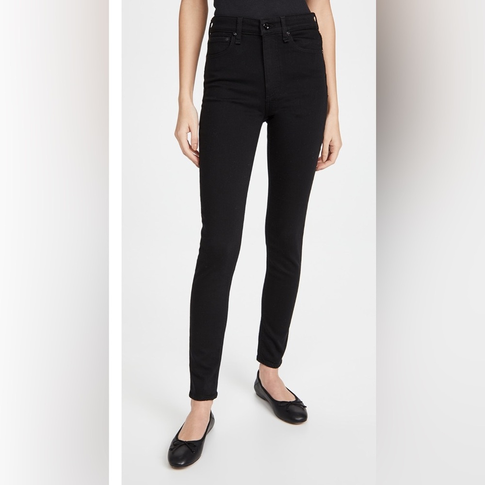 Rag & Bone Nina high-rise ankle cigarette black jeans